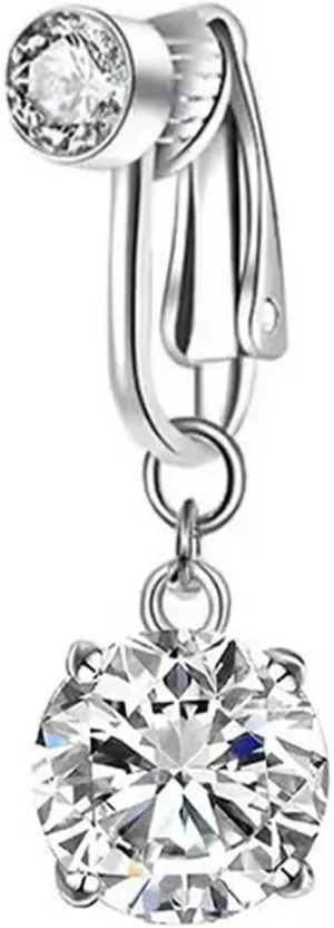 Stylish Zirconia Piercing Belly Button Clip Easy to Wear Navel Rings Adjustable Comfortable Coppers Body Jewelry