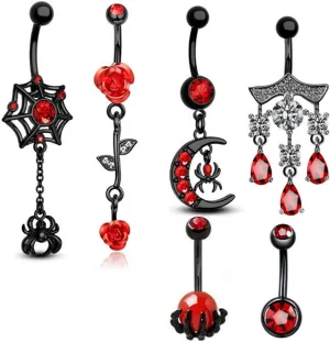 Tanyoyo 12PCS Belly Button Ring 14G Belly Rings Surgical Stainless Steel Navel Rings Belly Button Piercing Jewelry for Women