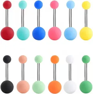 Tanyoyo 12PCS Belly Button Ring 14G Belly Rings Surgical Stainless Steel Navel Rings Belly Button Piercing Jewelry for Women