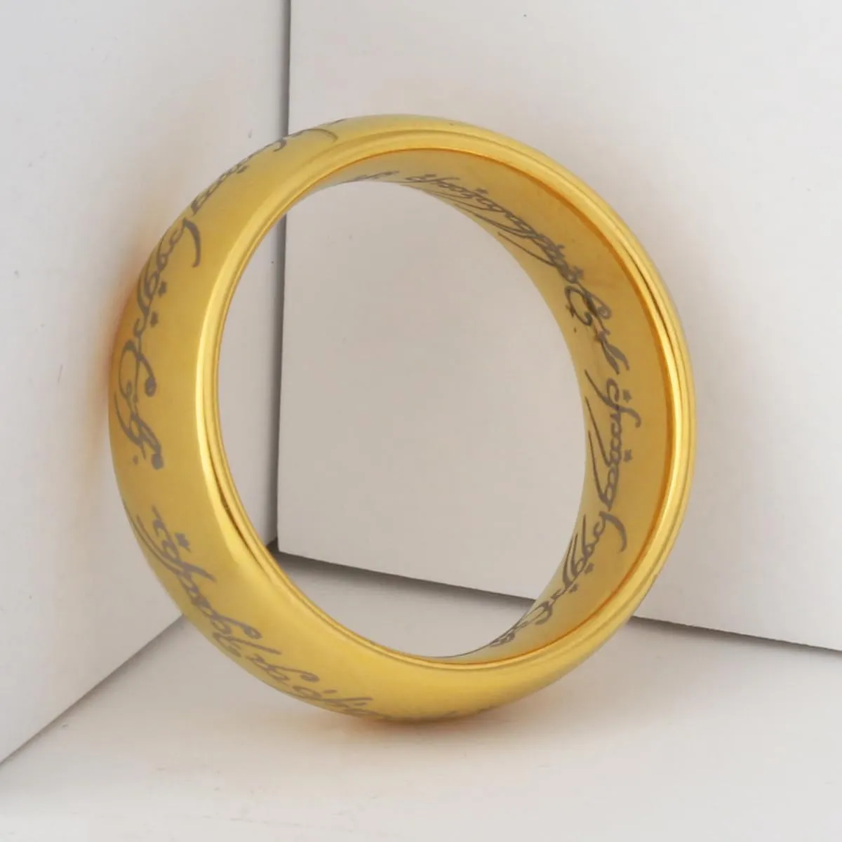 The Lord of the Rings 6MM 8MM Magic Power Tungsten Wedding Band Rings For Men Women Gold/Black Comfort Fit Size 5-14