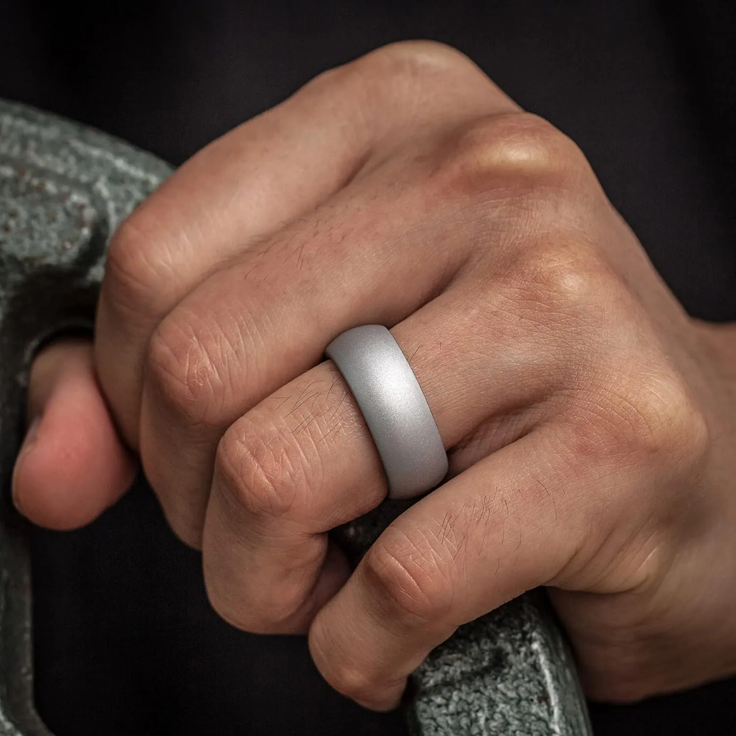 ThunderFit Silicone Wedding Rings for Men, Classic and Step Edge 4 Mixed Rubber Engagement Bands