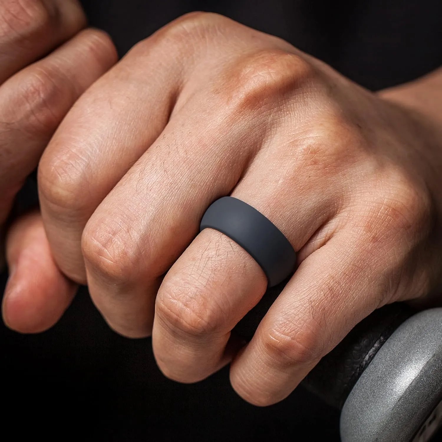 ThunderFit Silicone Wedding Rings for Men, Classic and Step Edge 4 Mixed Rubber Engagement Bands