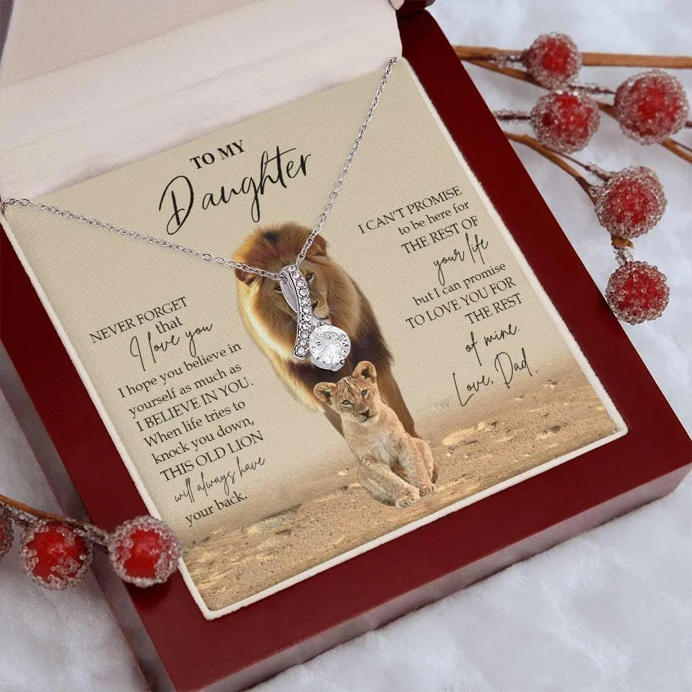 To My Daughter Gift Necklace From Dad or Mom - Badass Daughter Jewelry With Heartfelt Message & Elegant Box