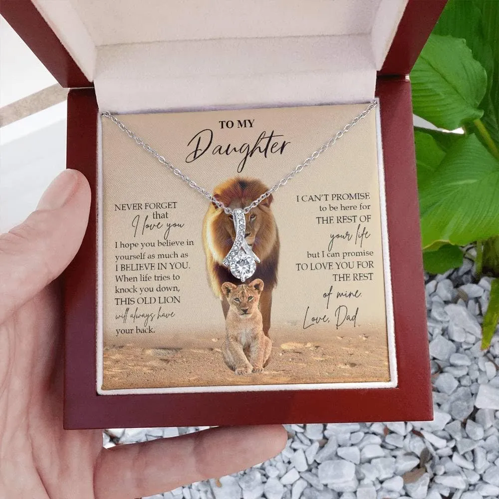 To My Daughter Gift Necklace From Dad or Mom - Badass Daughter Jewelry With Heartfelt Message & Elegant Box