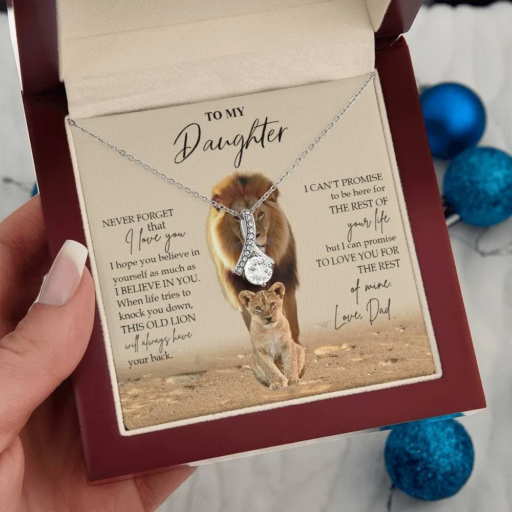 To My Daughter Gift Necklace From Dad or Mom - Badass Daughter Jewelry With Heartfelt Message & Elegant Box