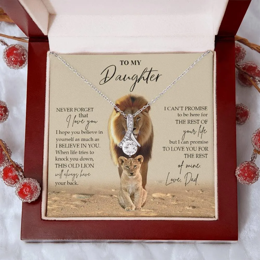 To My Daughter Gift Necklace From Dad or Mom - Badass Daughter Jewelry With Heartfelt Message & Elegant Box