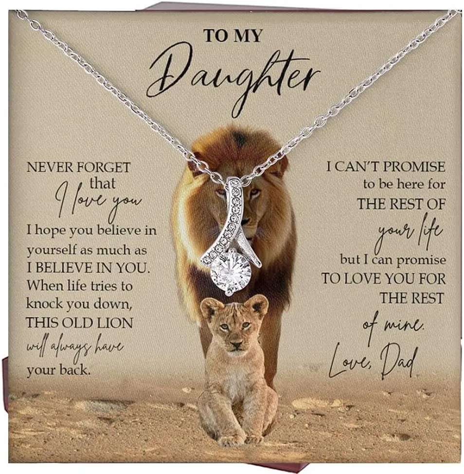 To My Daughter Gift Necklace From Dad or Mom - Badass Daughter Jewelry With Heartfelt Message & Elegant Box