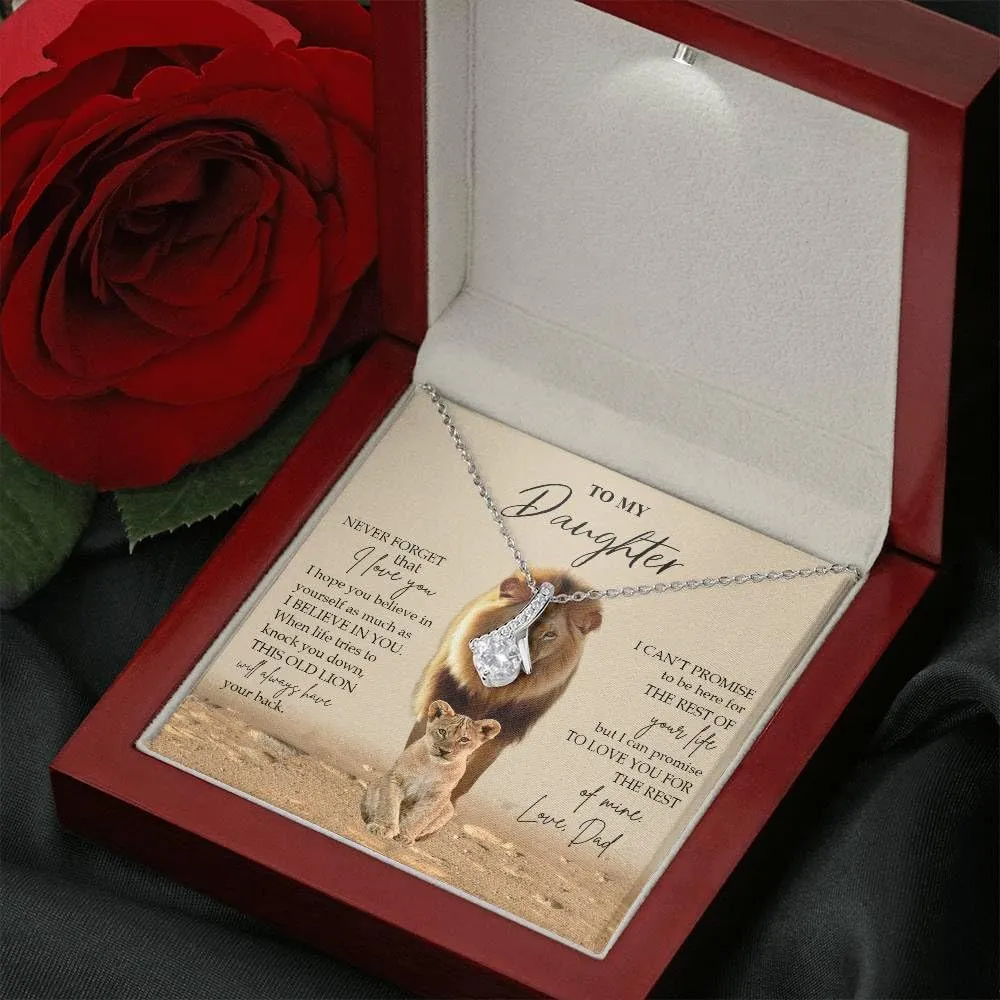 To My Daughter Gift Necklace From Dad or Mom - Badass Daughter Jewelry With Heartfelt Message & Elegant Box