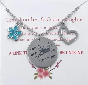Todenb To My Granddaughter You are My Sunshine Necklace and Greeting Card Necklace from Grandma Jewelry Stuff Birthday Christmas New Year