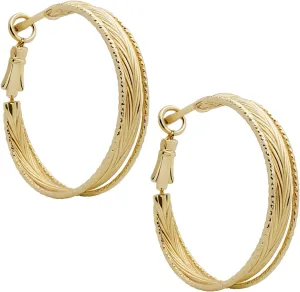 ToHeart 14k Gold Hoop Earrings for Womens Hoop Earrings Gold Plated