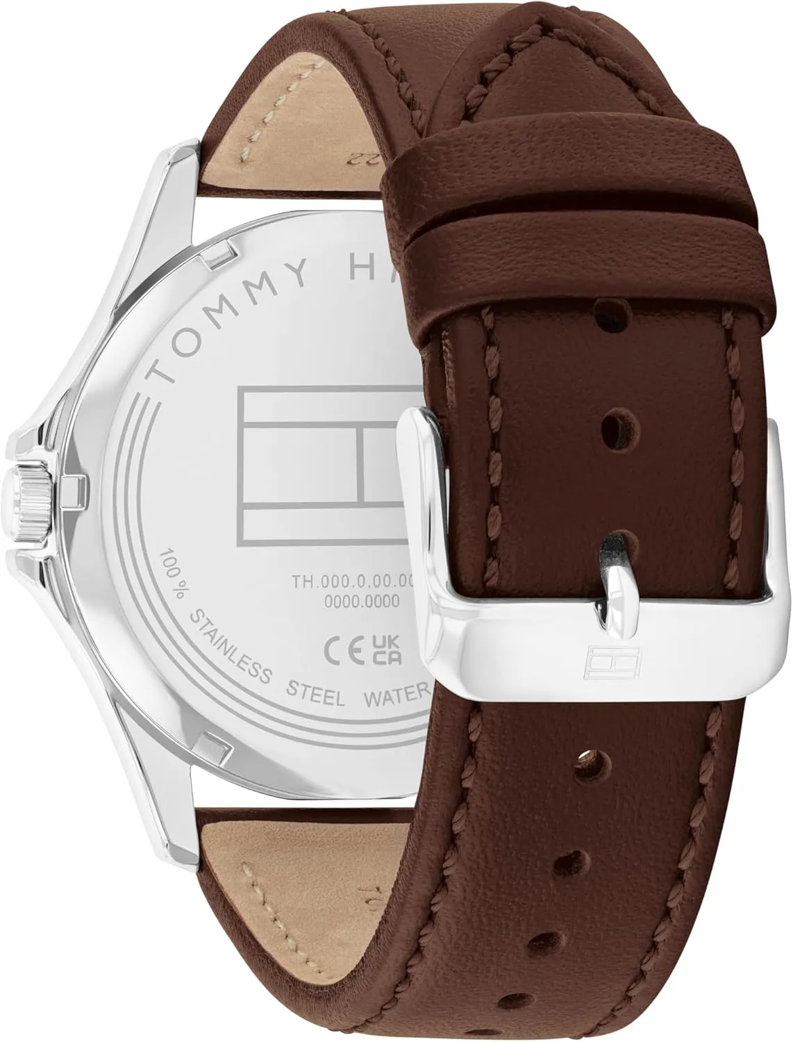 Tommy Hilfiger Men's 3-Hand Quartz Watch  42mm Case, Leather Strap, 3 ATM Water Resistant, Modern Everyday Timepiece, Gift for Him
