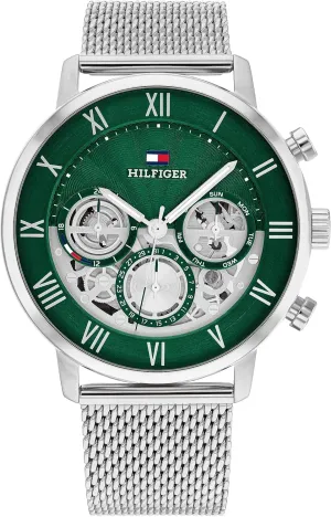 Tommy Hilfiger Men's Multifunction Quartz Watch  Classic Roman Numerals, Open-Heart Dial, Modern Dress Watch, Gift for Him