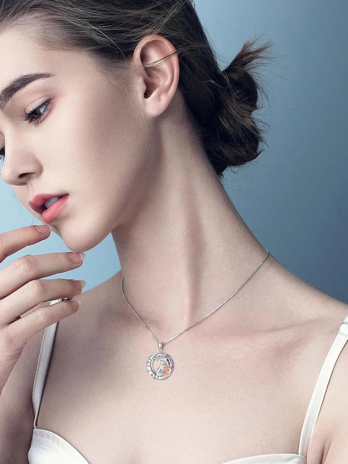 TOUPOP Fox Necklace for Women s925 Sterling Silver Animal Foxes Pendant Necklaces with Crystal Birthday Anniversary Jewelry Gifts for Her Mom Wife Girlfriend Sister