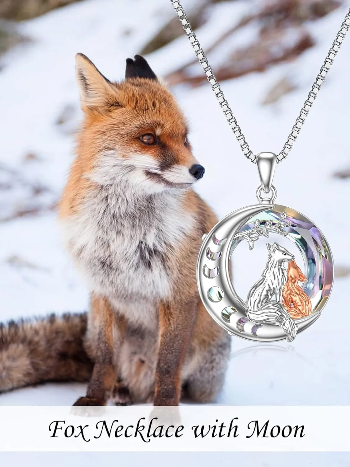 TOUPOP Fox Necklace for Women s925 Sterling Silver Animal Foxes Pendant Necklaces with Crystal Birthday Anniversary Jewelry Gifts for Her Mom Wife Girlfriend Sister