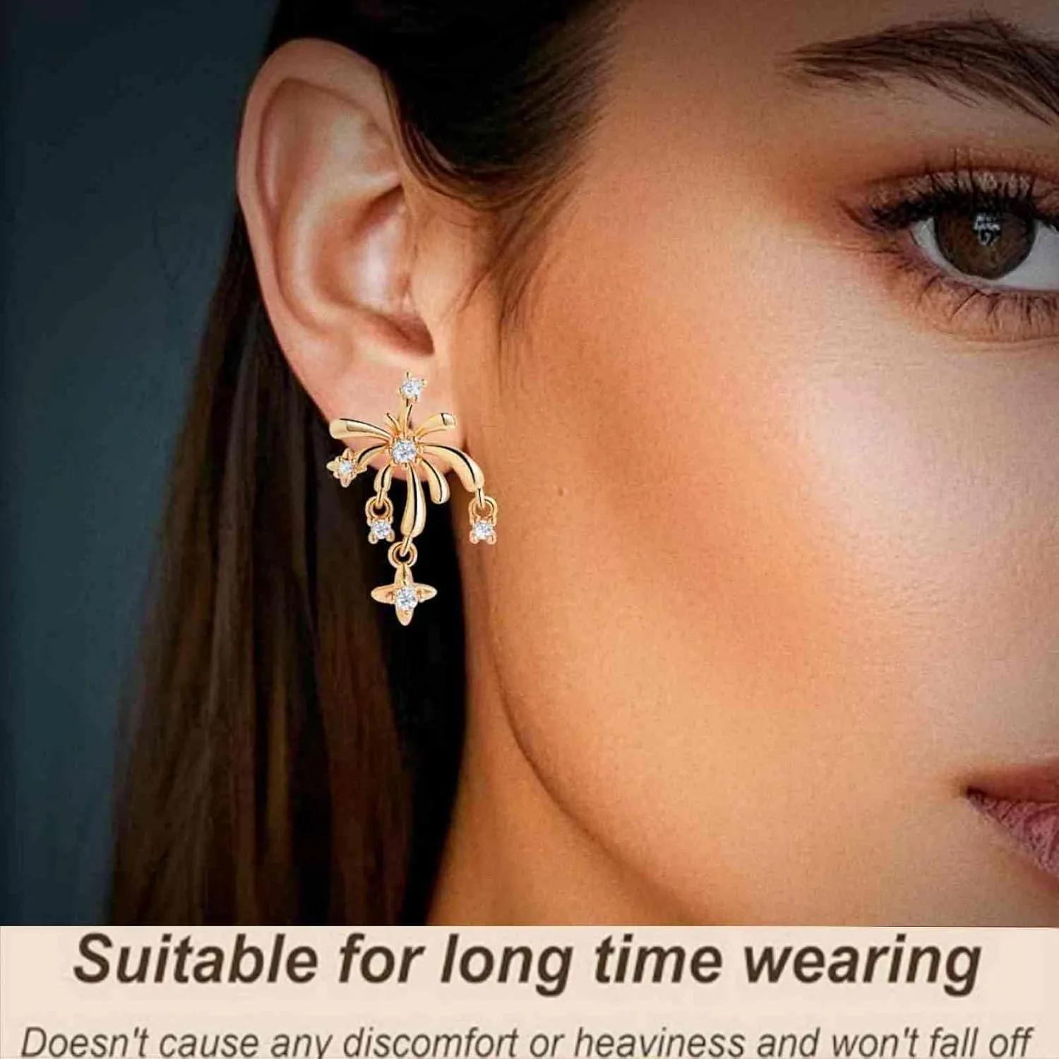 Two Tone White Gold Heart Earrings For Women Lightweight Love Drop Dangle Huggie Charm Statement Jewelry Fashion Gift