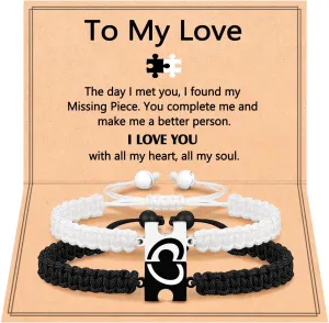 UNGENT THEM You Are My Missing Piece of The Puzzle - Couples Bracelets Anniversary Christmas I Love You Sweetest Valentines Day Gifts for Women Men Boyfriend Girlfriend