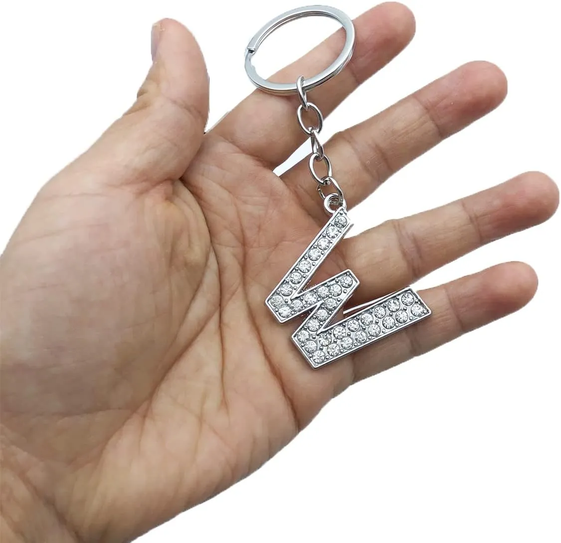 Unpafcxddyig Fashion A-Z Initials Letter Keychain Shiny Crystal Keyring DIY Key Ring for Women Handbags