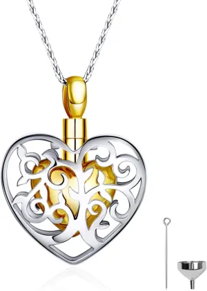 Urn Necklaces for Ashes - Memorial Pendant & Cremation Jewelry for Human Ashes - Keepsake Necklace for Women to Hold Ashes of Loved Ones with Funnel Filler