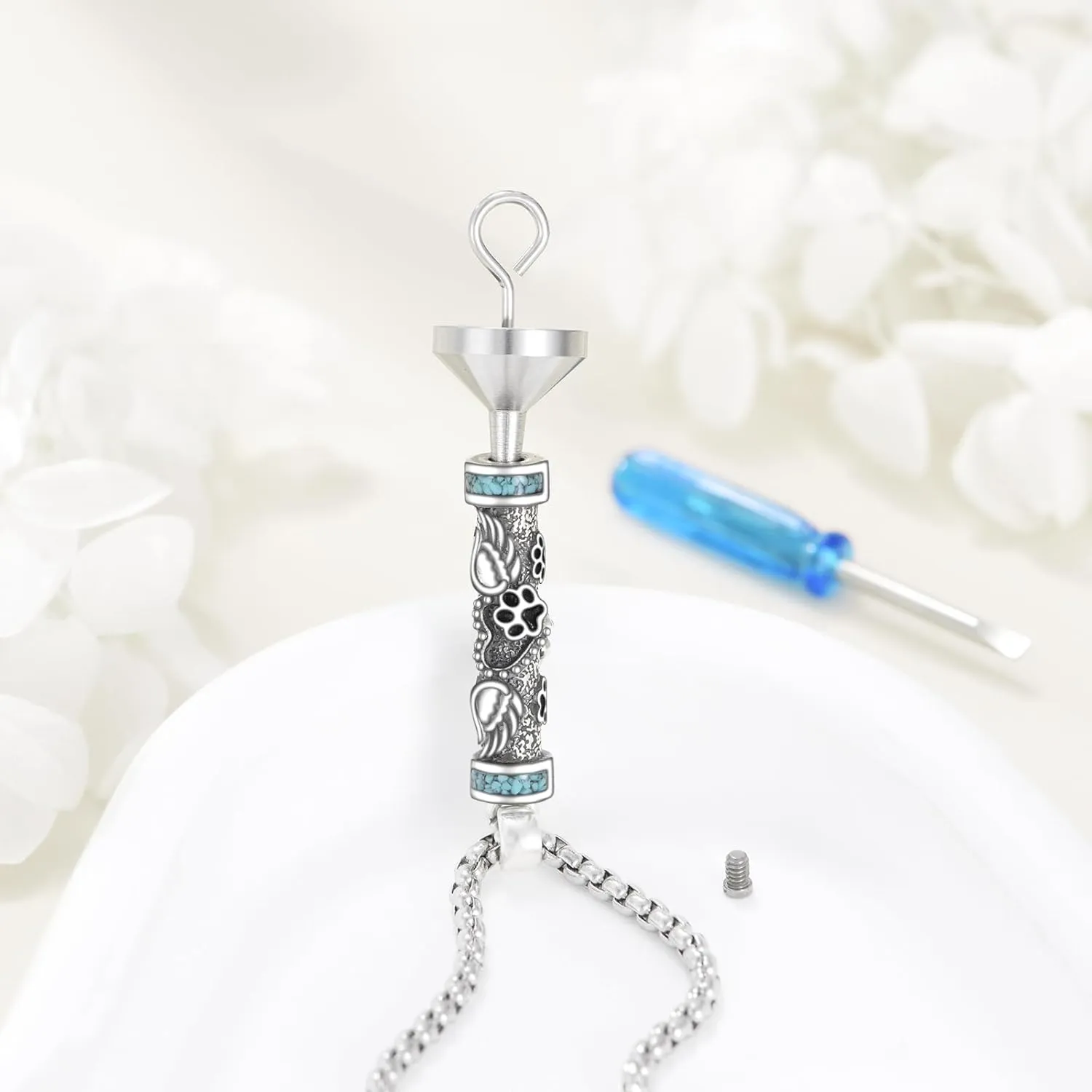 Urn Necklaces for Ashes Sterling Silver Cylinder Memorial Pendant for Loved Ones Keepsake Cremation Jewelry Gifts for Women Men