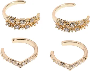 VALICLUD Clip Earrings Women Silver Ear Cuffs Earrings for Women Trendy Set Non Piercing