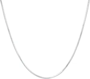 Verona Jewelers Sterling Silver 1MM, 1.5MM Italian 8 Sided Diamond Cut Snake Necklace Chain- Diamond Cut Silver Necklace, 925 Sterling Silver Necklace, Necklace for Pendants,