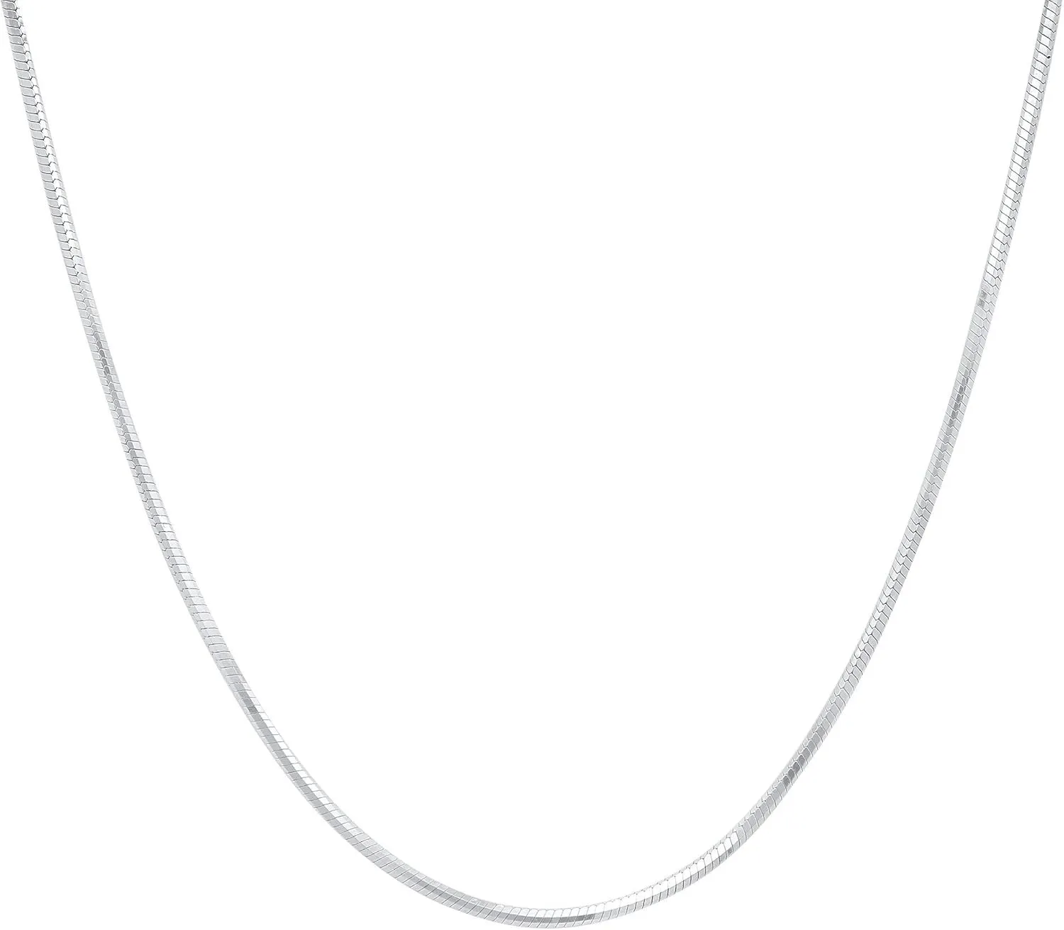 Verona Jewelers Sterling Silver 1MM, 1.5MM Italian 8 Sided Diamond Cut Snake Necklace Chain- Diamond Cut Silver Necklace, 925 Sterling Silver Necklace, Necklace for Pendants,