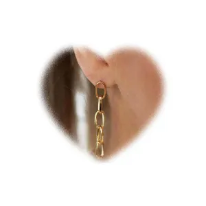 W WEILIRIAN Paperclip Link Chain Earrings Paper Clip Link Linear Drop Earrings Paperclip Chain Dangle Earrings Gold Chain Earrings Jewelry for Women and Girls Gifts