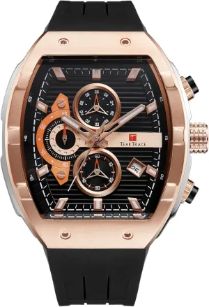 Watches for Men Analog Quartz Waterproof Sport Mens Watch Tonneau Chronograph Luminous Fashionable Unique Casual Watch with Silicone Strap