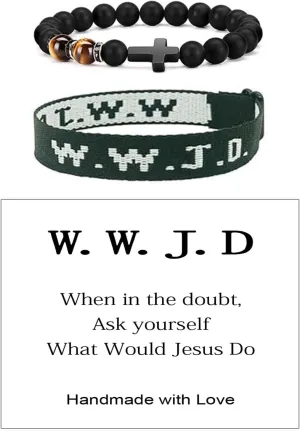 What Would Jesus Do Bracelets Handmade Braided WWJD Cross Bracelets for Women Men Good Blessing Religious Christian Jewelry Bracelet Gift