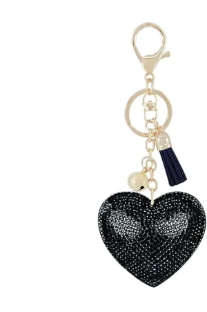 Women Heart Fashion Keychain Cute Shiny Rhinestone Butterfly Women Pendant Key Ring for Purse Handbags