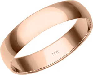 Women's 10K or 14K Rose, White or Yellow Gold 4MM Petite Classic Plain Wedding Band by Brilliant Expressions