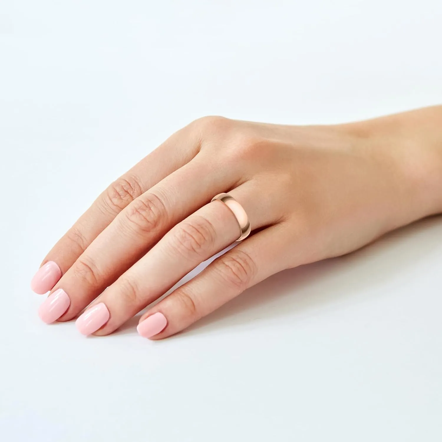 Women's 10K or 14K Rose, White or Yellow Gold 4MM Petite Classic Plain Wedding Band by Brilliant Expressions
