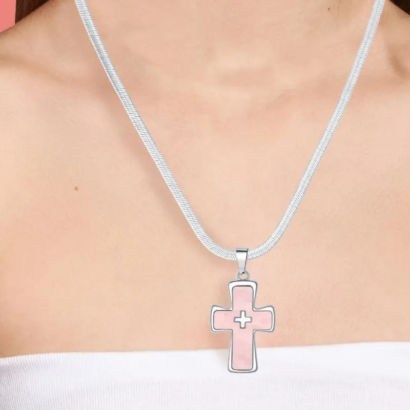 Women's Elegant Necklaces, Gold Heart Charm | PinkCross & Stainless Steel | Perfume Bottle Pendant | Layered Pearls | Smile Round | Gold Square - 18K Gold & Silver Plated Jewelry Gifts for Her