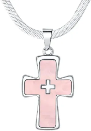Women's Elegant Necklaces, Gold Heart Charm | PinkCross & Stainless Steel | Perfume Bottle Pendant | Layered Pearls | Smile Round | Gold Square - 18K Gold & Silver Plated Jewelry Gifts for Her