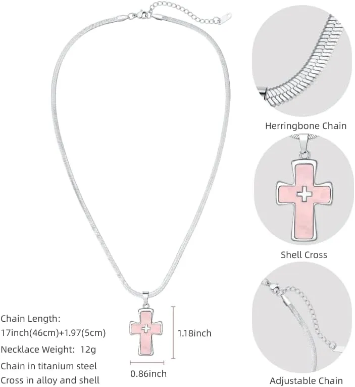 Women's Elegant Necklaces, Gold Heart Charm | PinkCross & Stainless Steel | Perfume Bottle Pendant | Layered Pearls | Smile Round | Gold Square - 18K Gold & Silver Plated Jewelry Gifts for Her