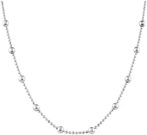 Womens Silver Chain Beaded Necklace, 925 Sterling Silver 4 mm / 1.2 mm Balls Beads Chain Necklace for Women 16" 18" 19" 20" 21" 22" 24" in