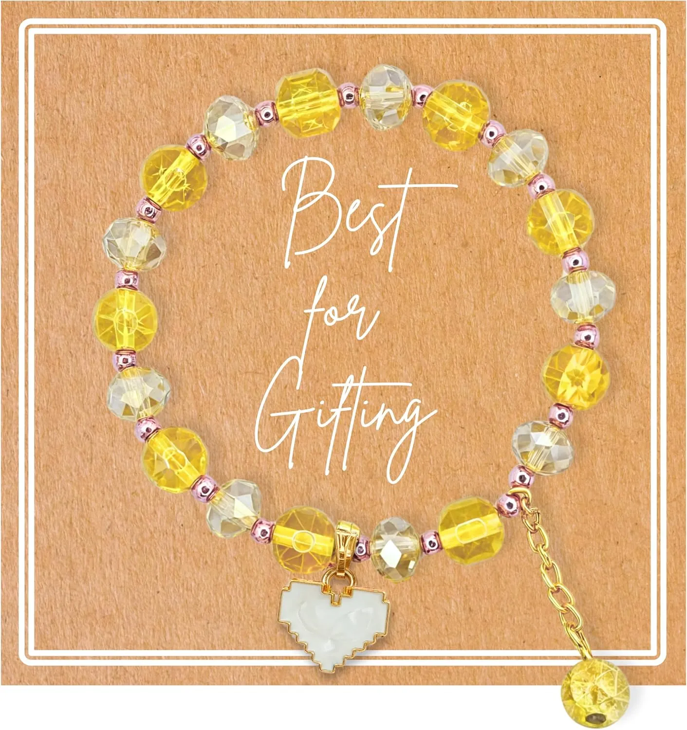 Yellow Beaded Bracelets for Women Fashionable Dainty, Handmade, Black Crystal Bracelet Gift for Women, Birthday, Valentine Friendship Gift