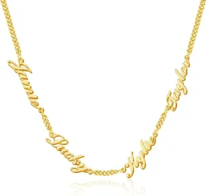 Yofair Name Necklace Personalized Custom Any Name Necklaces Jewelry 18K Gold Plated Nameplate Pendant Personalized Gift for Women