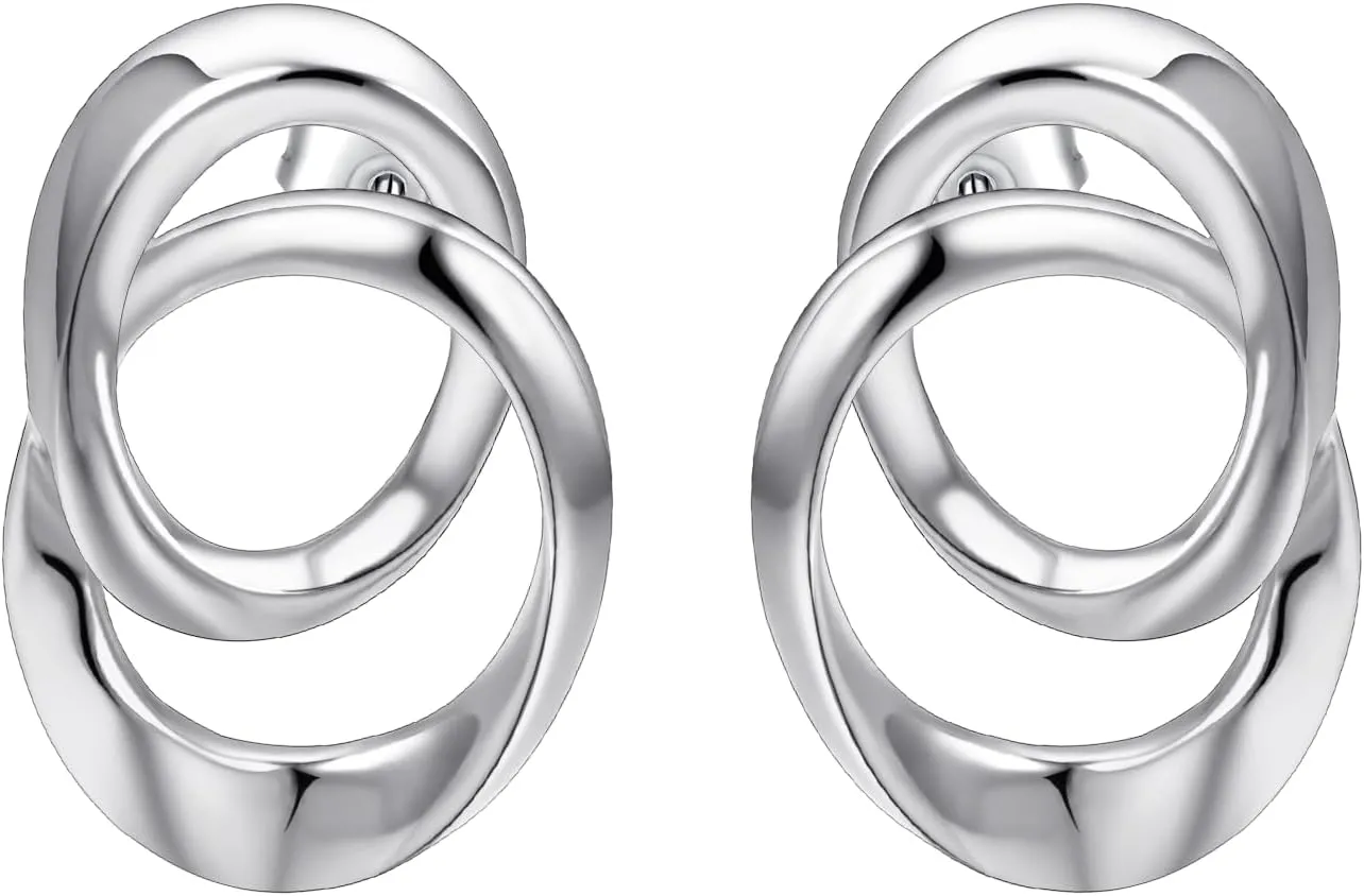 Yoursfs Silver Infinity Earring for Women 925 Sterling Silver Hoop Earrings Hypoallergenic Trendy Jewelry