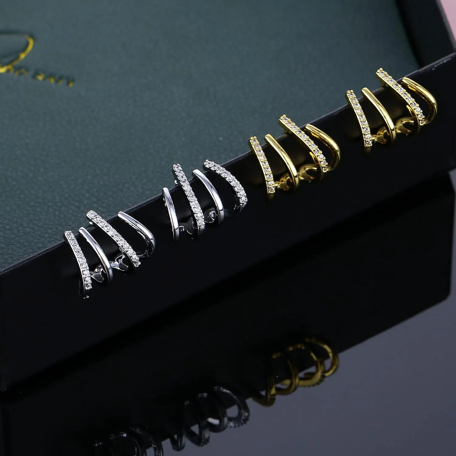 Zircon Claw Earring Cuff for Women Girls Ear Wrap Piercing Studs Earrings Trendy Cartilage Earrings